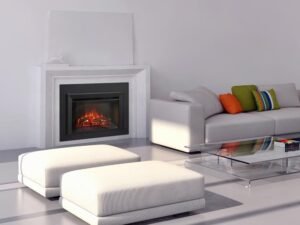 SimpliFire 30-In Electric Fireplace Insert with LED Flame and Multi-Color Ember Bed image 0