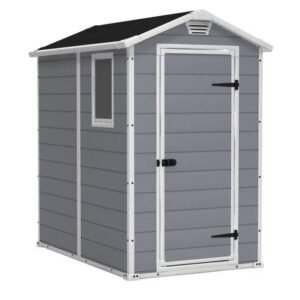 Keter Manor 4 ft. W x 6 ft. D Vertical Resin Outdoor Storage Shed Ideal For Patio Installation Included image 0