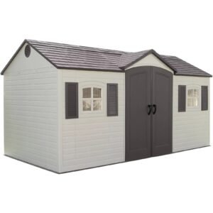 Lifetime 15 ft. x 8 ft. Outdoor Garden Storage Shed with Double Doors & Skylights image 0