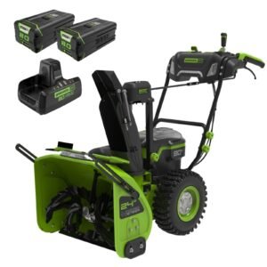 80V 24″ Cordless Battery Two-Stage Snow Blower w/ Two (2) 5.0 Ah Batteries & Dual-Port Rapid Charger image 0