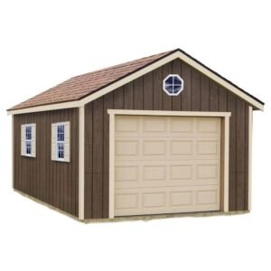 Sierra 12 ft. x 24 ft. Wood Garage Kit with Floor Installation Included image 0