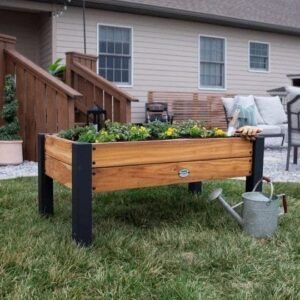 Raised planter 100% authentic teak wood image 0