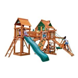 Pioneer Peak Swing Set with Clatter Bridge and Tire Swing image 0