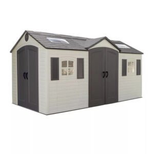 Lifetime 15′ x 8′ Dual-Entry Outdoor Storage Shed image 0