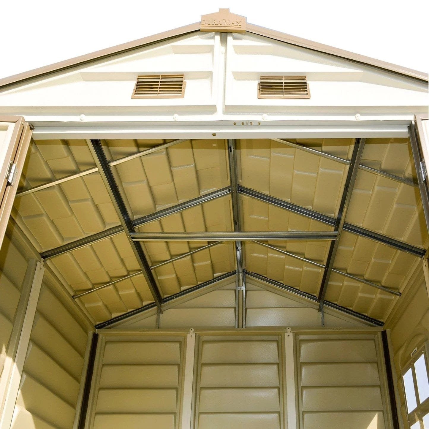DuraMax 8ft x 6ft Storeall Vinyl Shed with Foundation Kit and window image 8