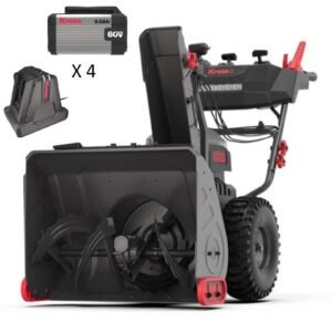 Kress KG471 60V 24-Inch 2-Stage Cordless Snow Thrower Kit (4×5Ah Batteries & Charger) image 0