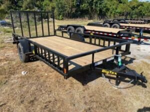 Big Tex 35SA-14BKRSX Single Axle ATV Trailer 83″x14′ Black image 0