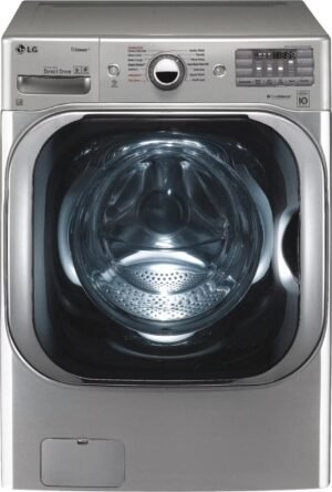 LG – 5.2 Cu. Ft. High Efficiency Front-Load Washer with Steam and TurboWash Technology – Graphite steel image 0