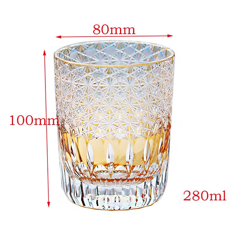 Edo Kiriko Handcrafted Sunset-Toned Crystal Glass - Image 10