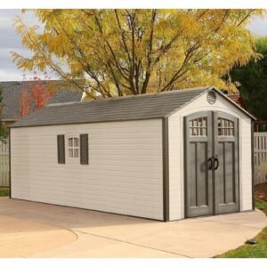 Outdoor Storage Shed 8′ x 20′ – Desert Sand – Lifetime image 0