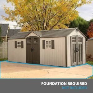 Lifetime 60127 20 x 8 Ft. Outdoor Storage Shed, Desert Sand image 0