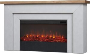 Real Flame Malie 68″ Electric Fireplace with Mantel & Remote Control image 0