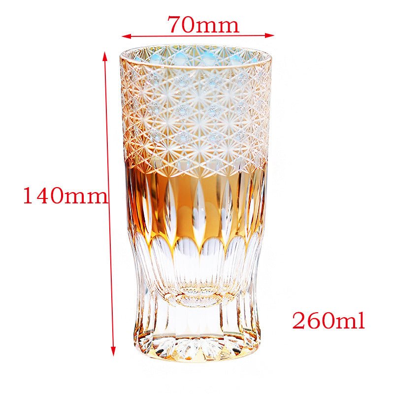 Edo Kiriko Handcrafted Sunset-Toned Crystal Glass - Image 11