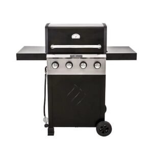 Even Embers 4-Burner Propane Gas Grill, 40,000 BTU, Silver/Black image 0